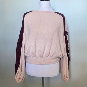Patchwork sleeve sweatshirt